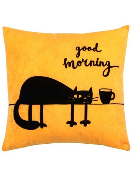 Подушка декоративная MEOW 35x35 Артикул 43-652 Цвет: абрикосовый