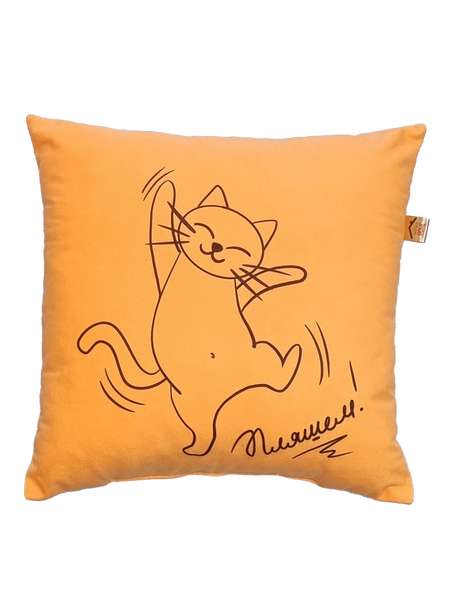 Подушка декоративная MEOW  35x35  Артикул 43-690  Цвет: абрикосовый 