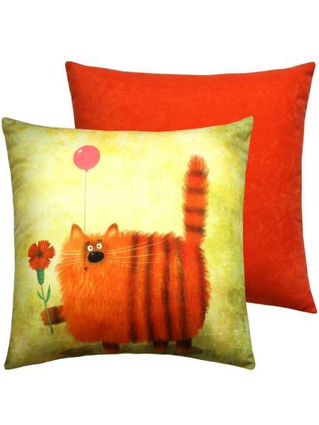 Подушка декоративная KOTOKLISM 33x33 ТИГР Артикул 52-036 Цвет: горчичный, лососевый
