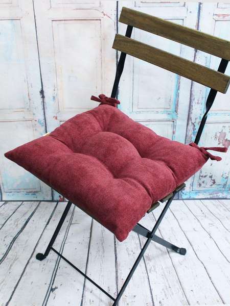 Подушка для сиденья LORETA  40x40  Артикул 55-433  Цвет: бордовый 