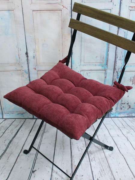 Подушка для сиденья LORETA  42x42  Артикул 55-457  Цвет: бордовый 