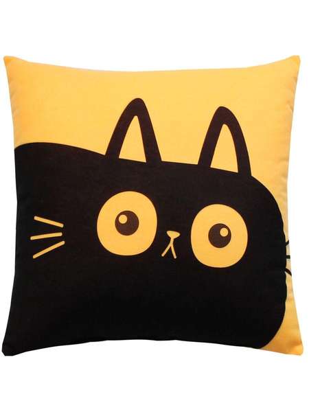 Подушка декоративная MEOW 35x35 CHUBBY Артикул 62-103 Цвет: Абрикосовый, черный