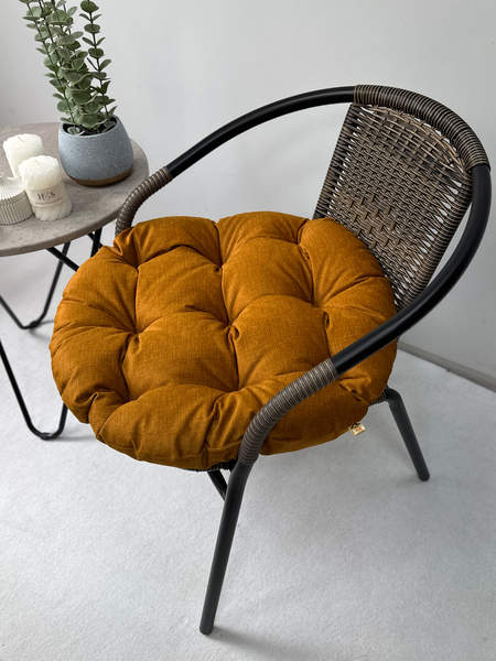 Подушка для сидения LOFOTEN LOUNGE  55x55  Артикул 72-263  Цвет: янтарный,горчичный меланж  Палитра: Оранжевый 